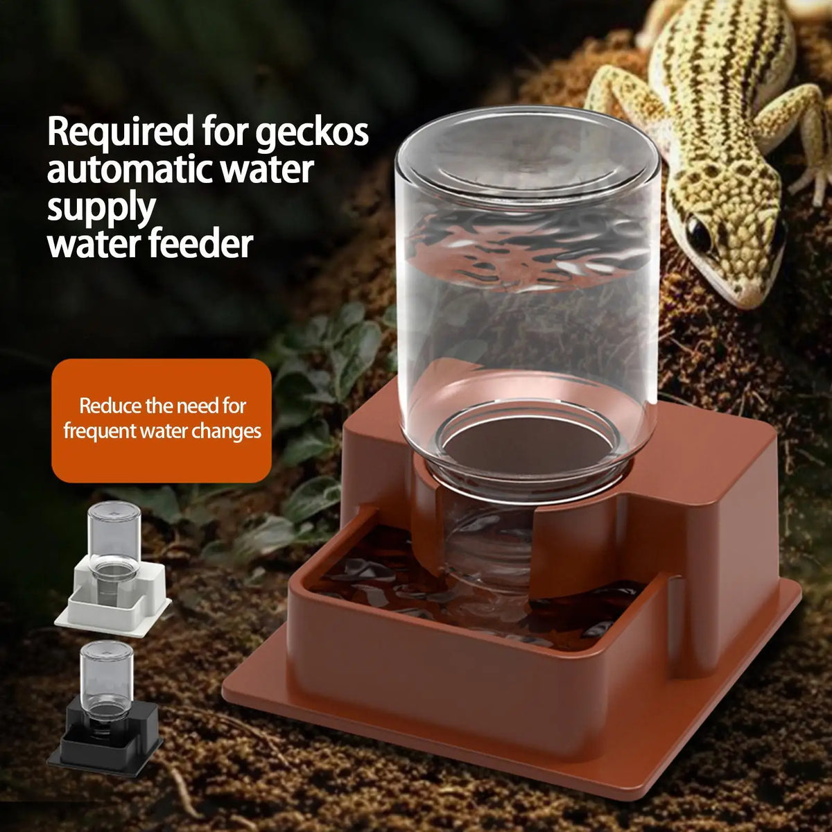 Automatic Reptile Feeder Reptile Automatic Dish Tortoise Water Dish Gecko Drink Dispenser for Lizard Chameleon Snake Frog Hermit