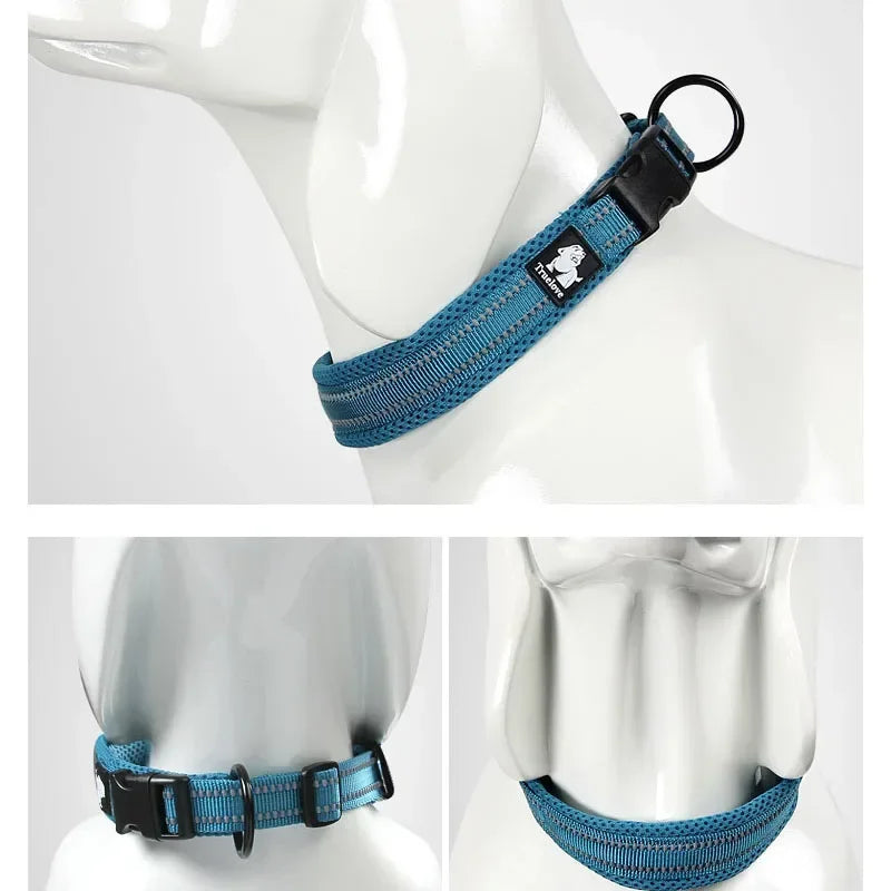 Truelove Reflective Nylon Dog Collar - Adjustable & Padded