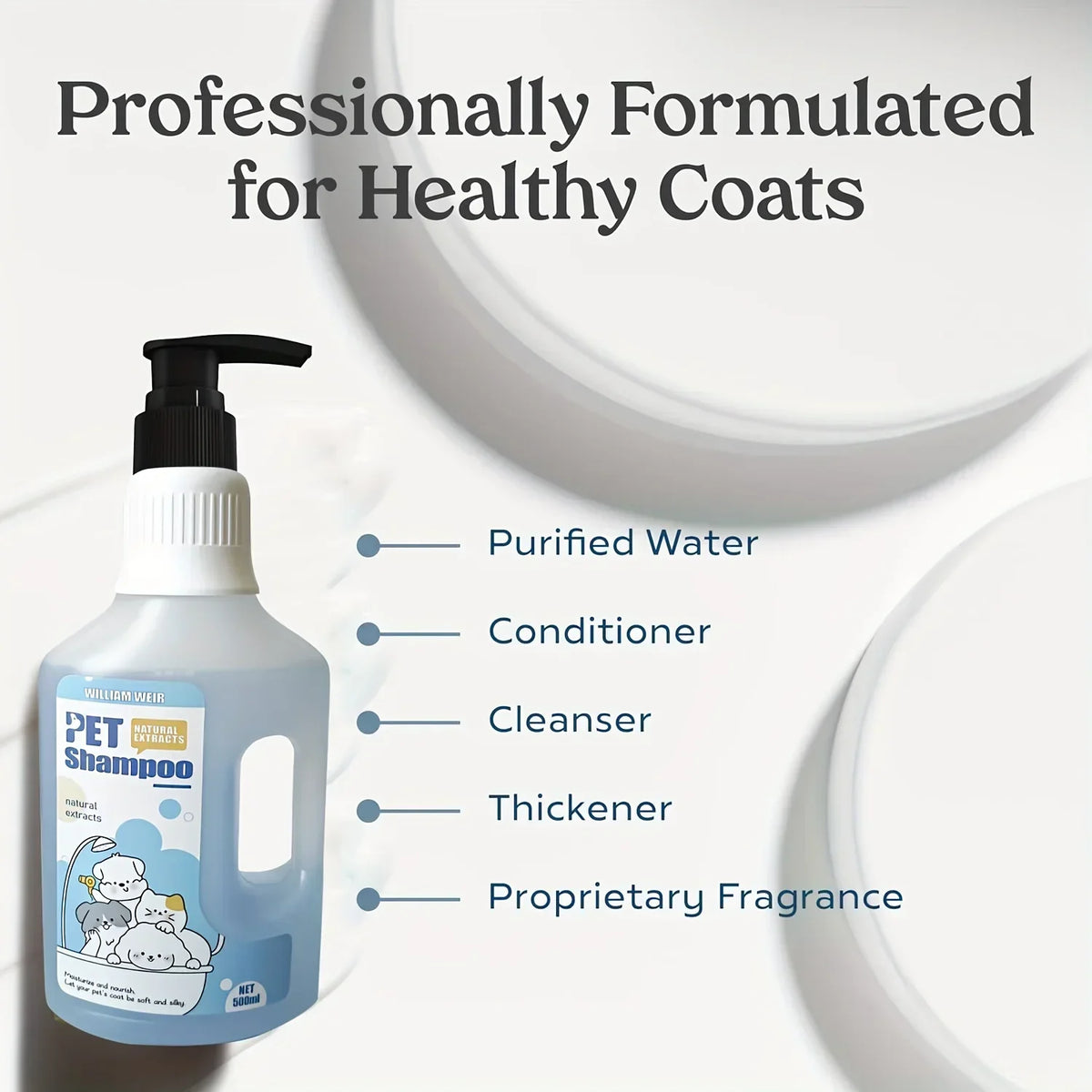 Pet Bath Gel for Cats and Dogs - 500ml Gentle Formula