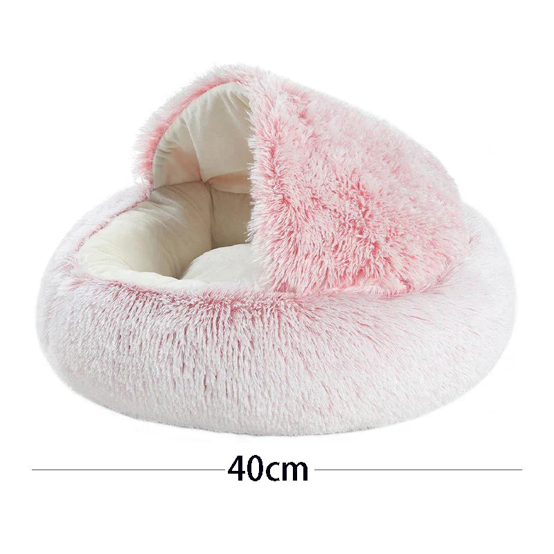 Soft Plush Round Cat Bed for Small Dogs - 40cm