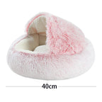 Soft Plush Round Cat Bed for Small Dogs - 40cm