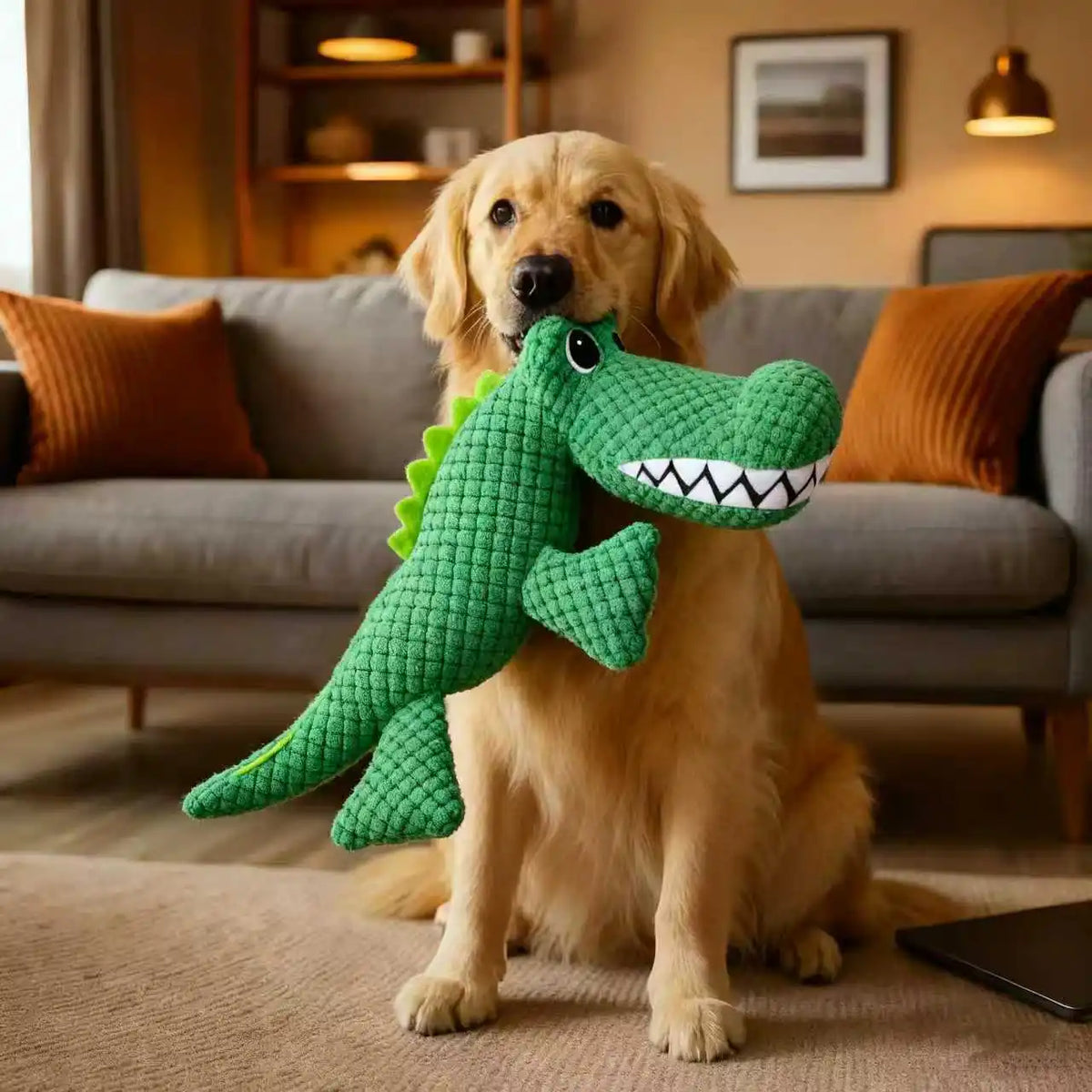 Dinosaur Plush Interactive Dog Toy with Sound