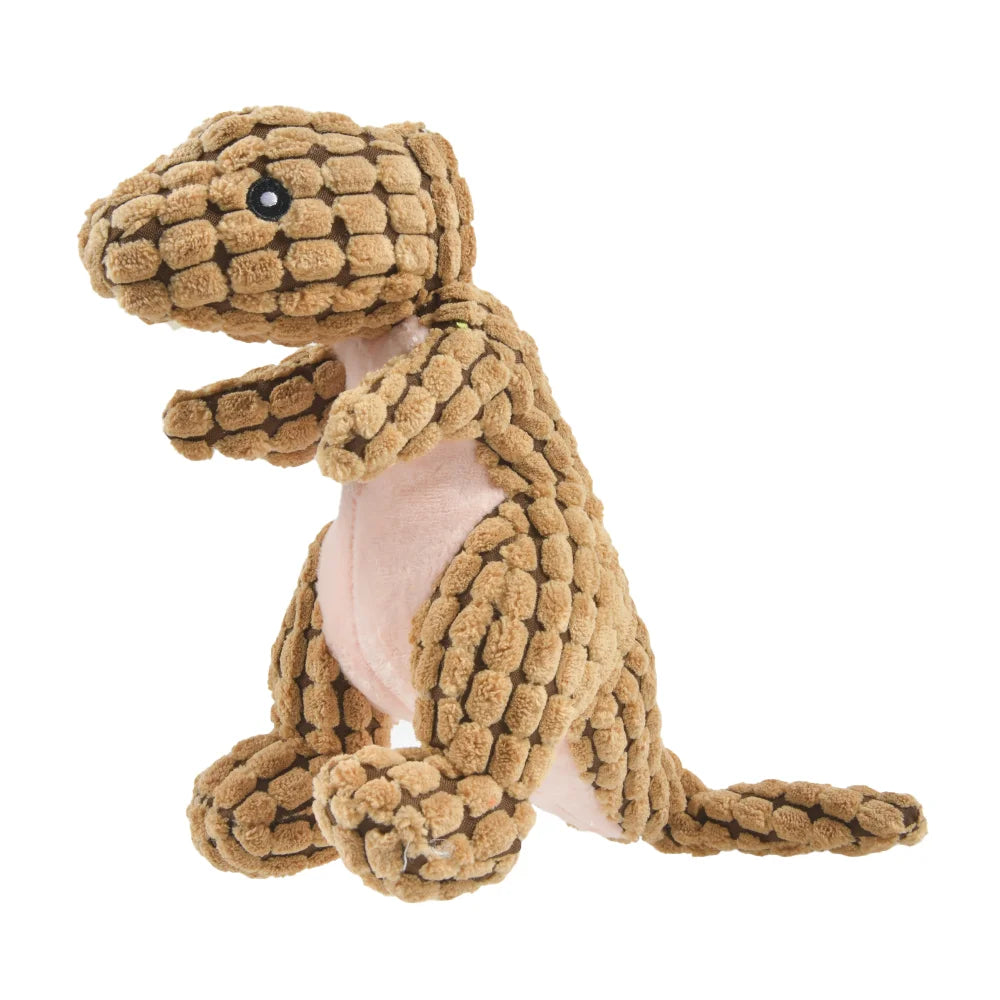 Plush Chew Toys for Small Dogs - Fleece Dinosaur