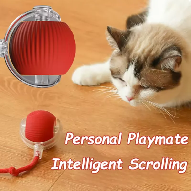 Interactive Plastic Cat Ball Toy with Obstacle Avoidance