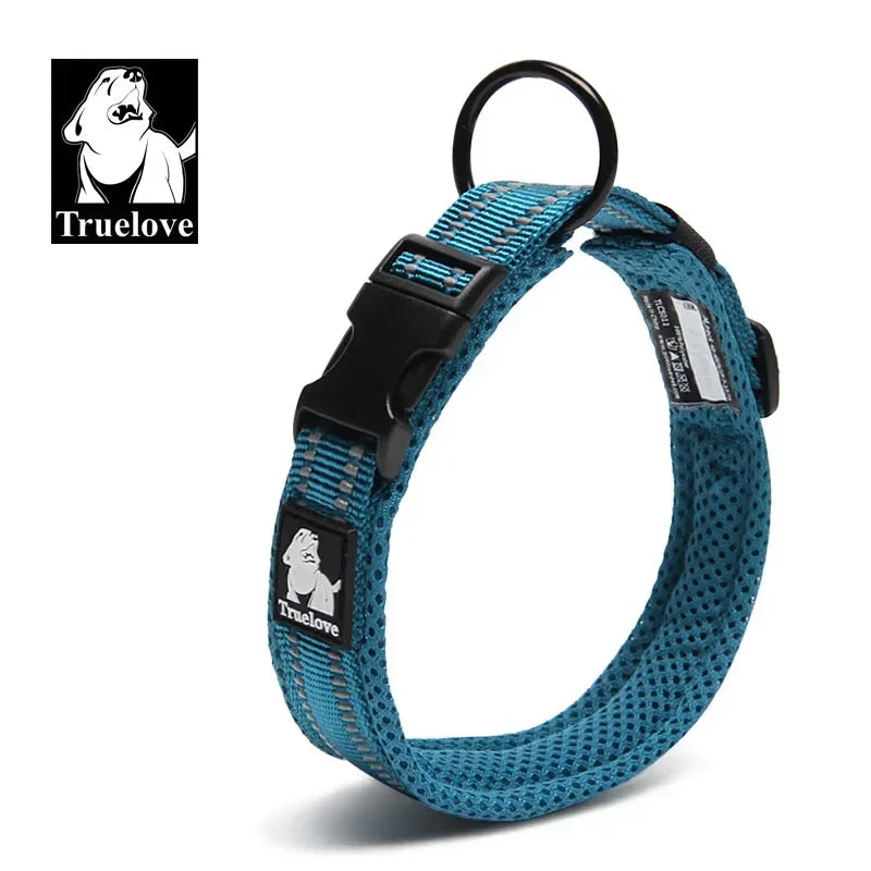 Truelove Reflective Nylon Dog Collar - Adjustable & Padded
