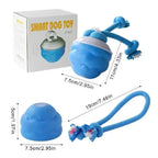 Smart Rolling Dog Ball Toy with Rope - Blue, Interactive