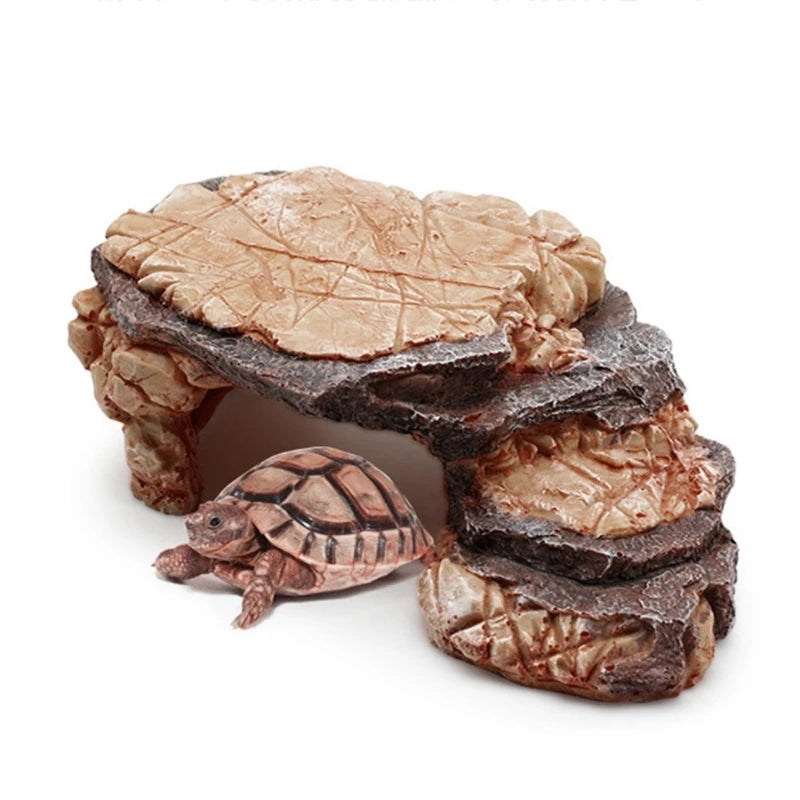 Rock Hideout Habitat Decoration Non Toxic Resin Realistic Cave for Pocket Pets Small Amphibians Spiders Iguanas