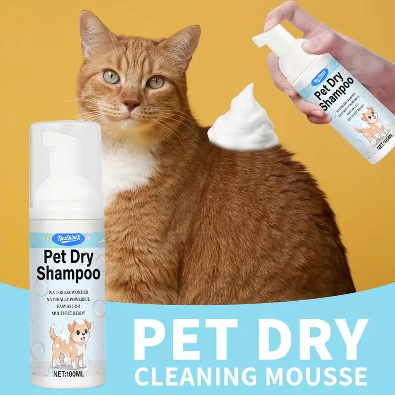No-Rinse Pet Dry Foam for Cats and Dogs, 100ml
