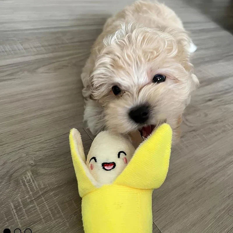 Plush Dog Toys Set - 7 Soft Fleece Chew Toys