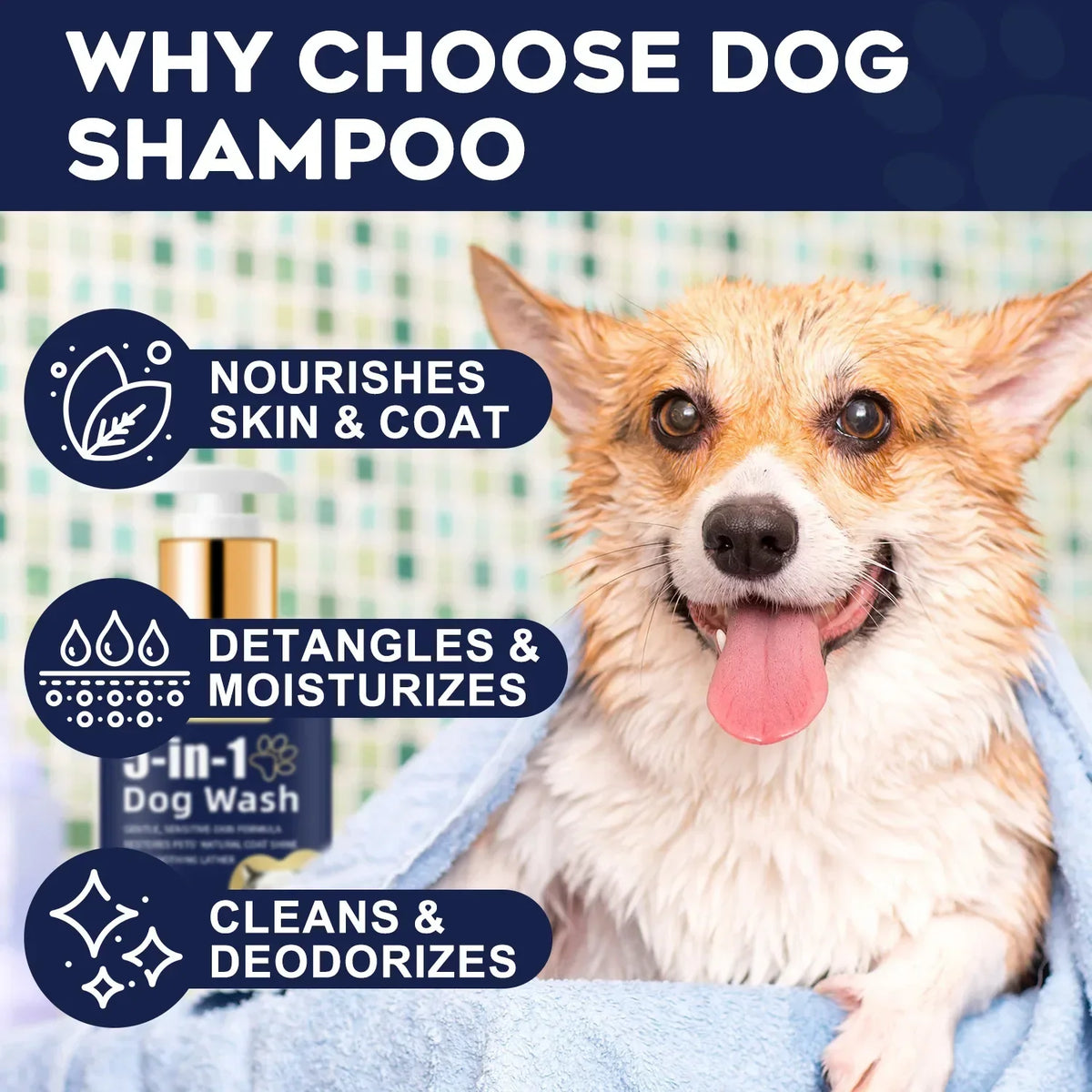 Pet Shampoo for Cats and Dogs - 200ml Odor Removal