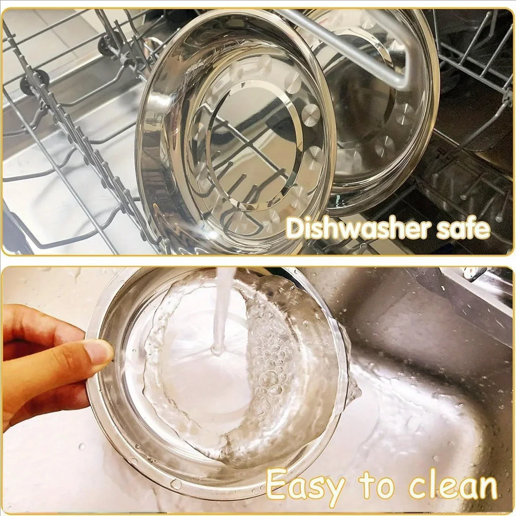Stainless Steel Cat Food Bowls - Shallow Wide Plates