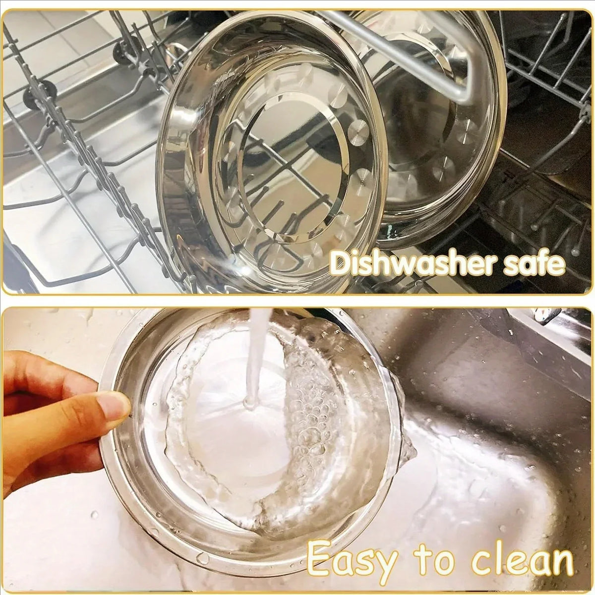 Stainless Steel Cat Food Bowls - Shallow Wide Plates
