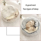Soft Plush Round Cat Bed for Small Dogs - 40cm