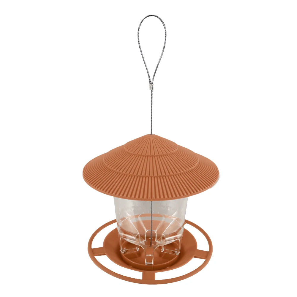 Bird Feeder Automatic Hanging Outdoor Garden Gazebo Wild Bird Feeding Container With Hang Rope House Decor Pet Supplies