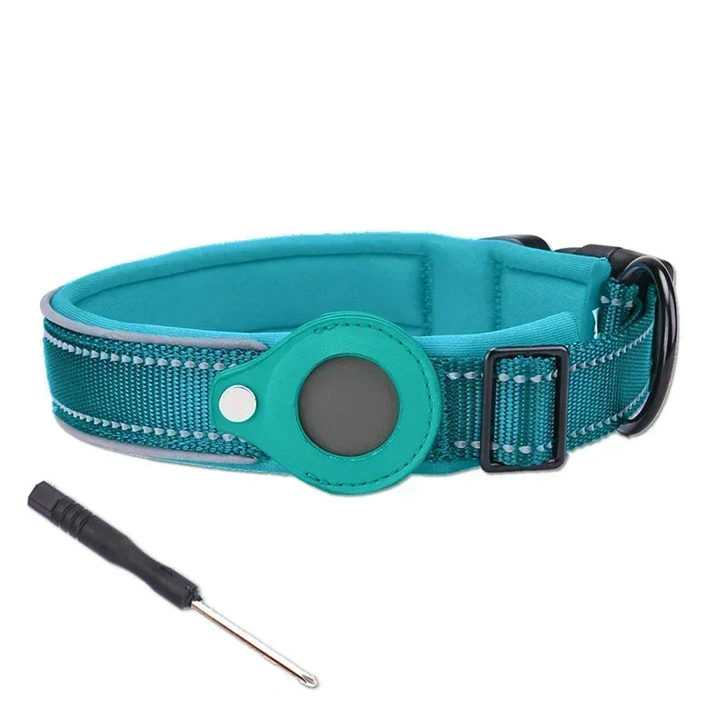 Waterproof Airtag Dog Collar for Large Dogs - Reflective