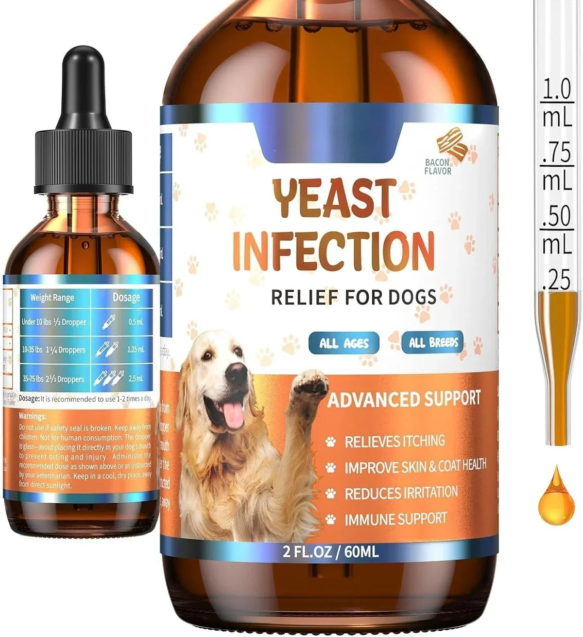 Natural Yeast Relief for Dogs - 60ml Liquid Formula