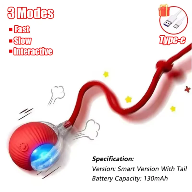 Interactive Plastic Cat Ball Toy with Obstacle Avoidance