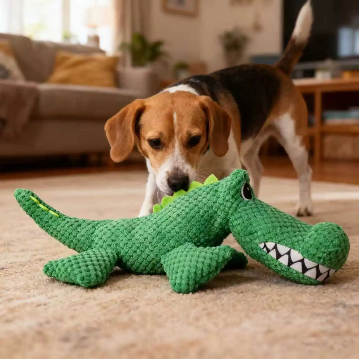 Dinosaur Plush Interactive Dog Toy with Sound