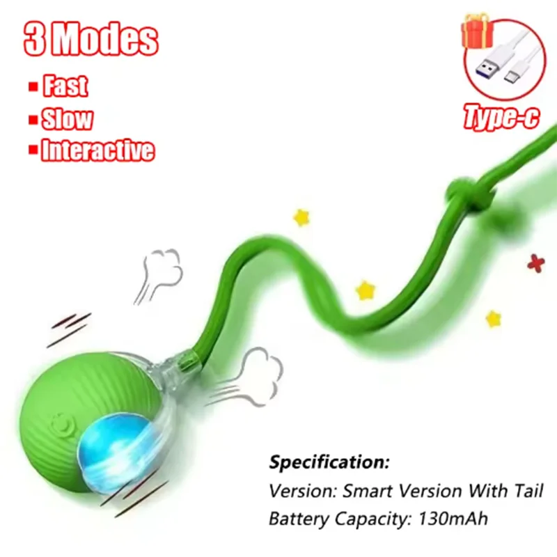 Interactive Plastic Cat Ball Toy with Obstacle Avoidance