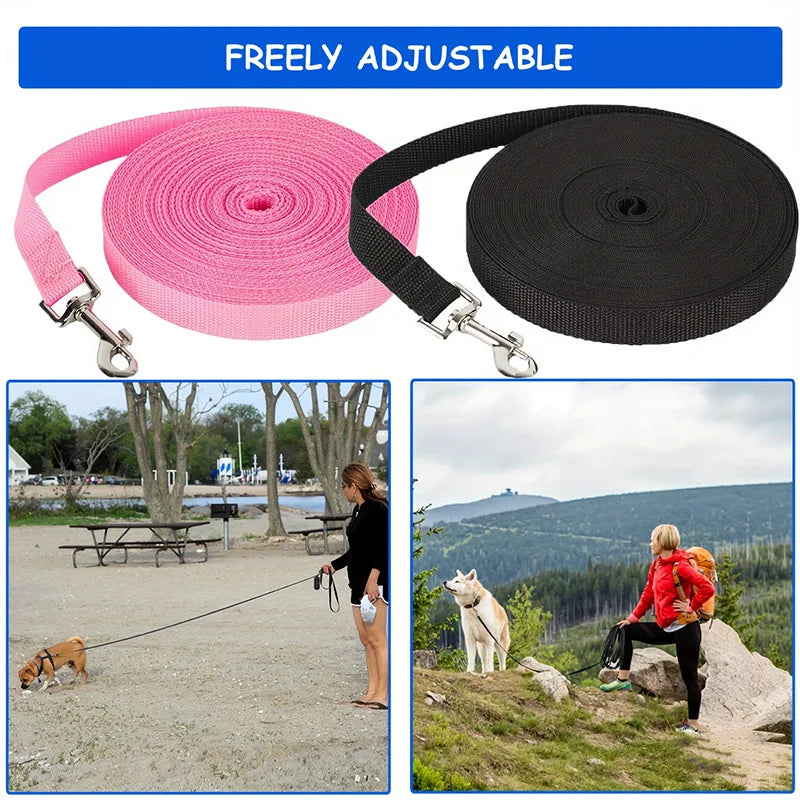 Nylon Extra Long Dog Leash for Training and Outdoor Use