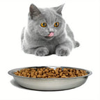 Stainless Steel Cat Food Bowls - Shallow Wide Plates