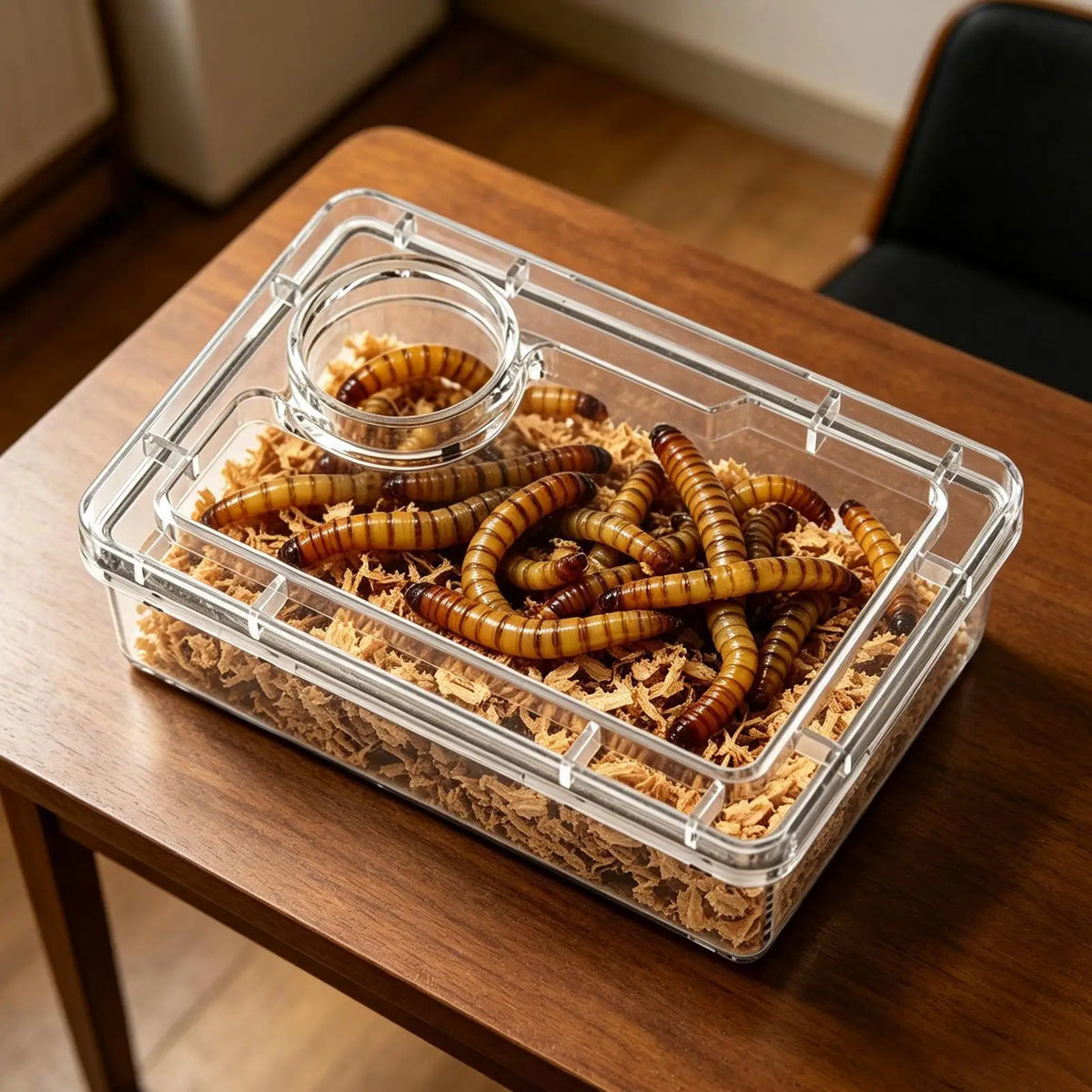Reptile Food Dish Escape-Proof Reptile Feeder Escape Proof Lizard Feeding Dish for Hermit Crab Frog Spider Chameleon Iguana