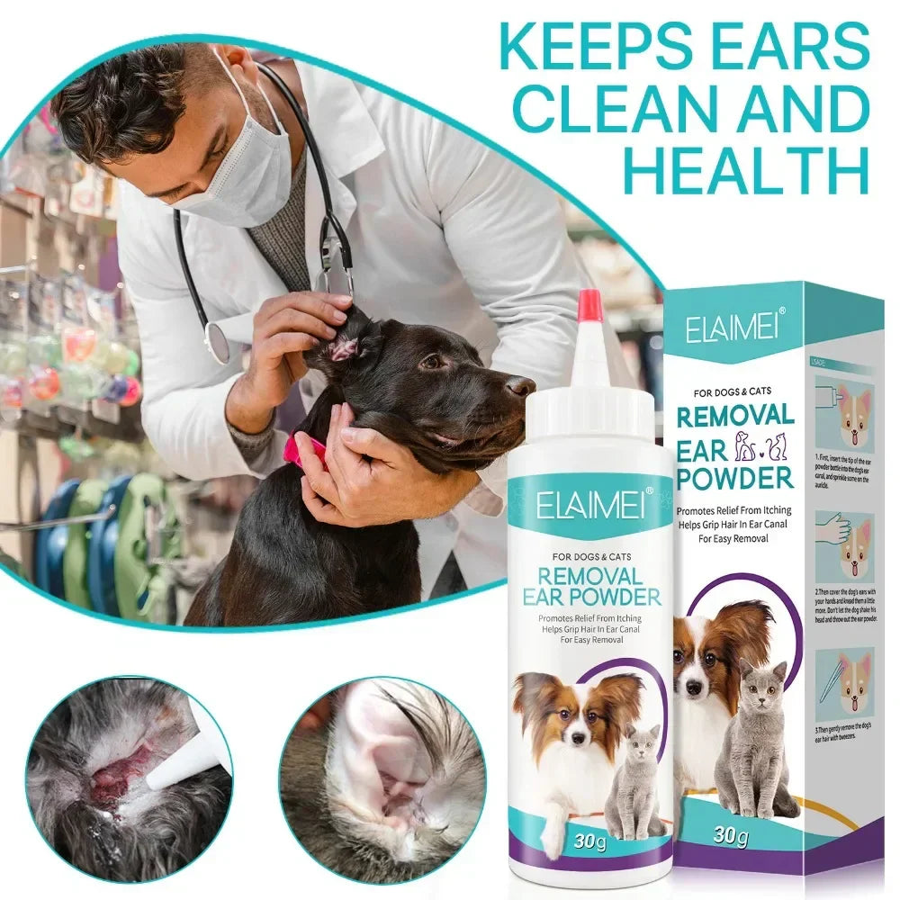 Pet Ear Powder for Dogs - Ear Hair Removal 30g