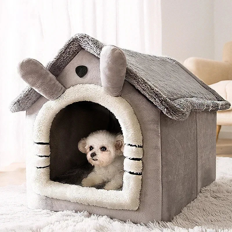 Cartoon House for Dogs and Cats - Cotton Pet Bed