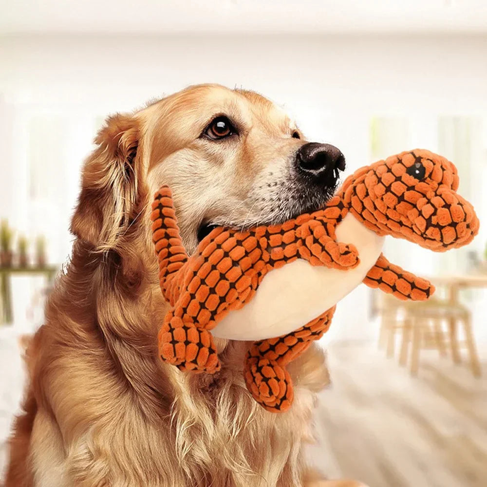 Plush Chew Toys for Small Dogs - Fleece Dinosaur