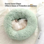 Plush Round Cat Dog Bed - Warm & Washable