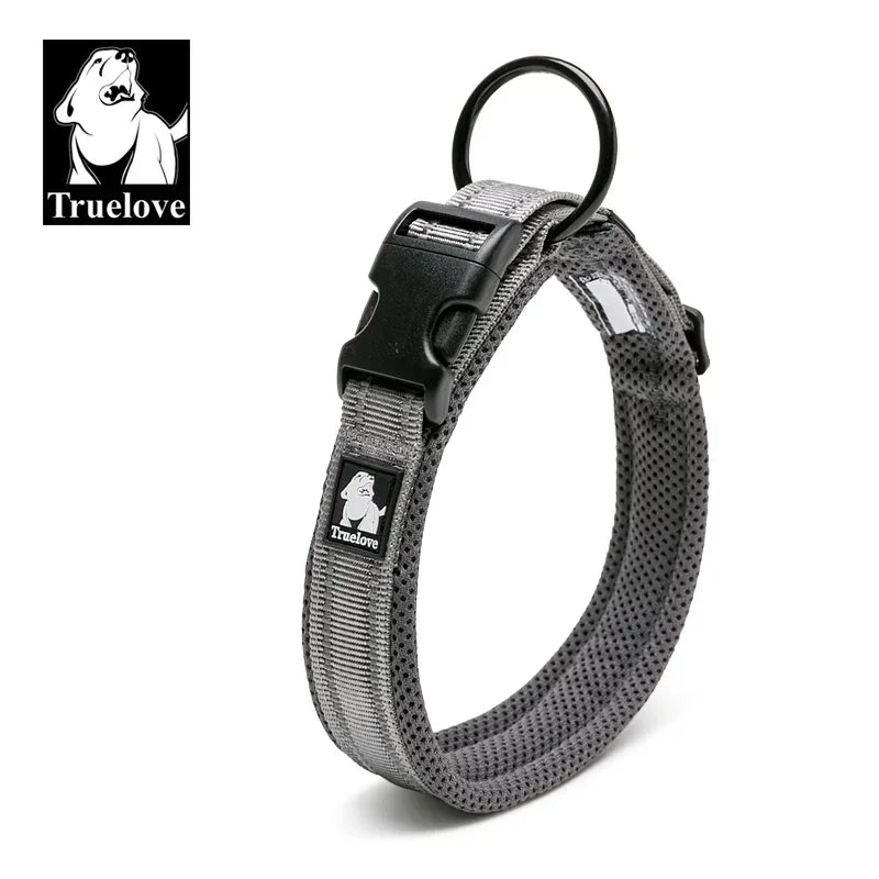 Truelove Reflective Nylon Dog Collar - Adjustable & Padded