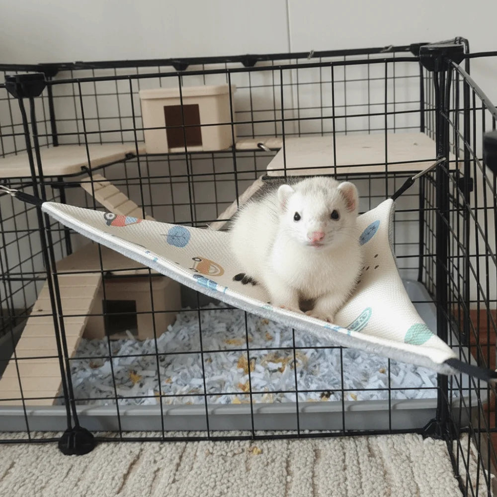 Ice Silk Hamster Triangle Hammock Breathable Skin-Friendly Guinea Pig Nest Double-sided Comfortable Pet Hammock Nest