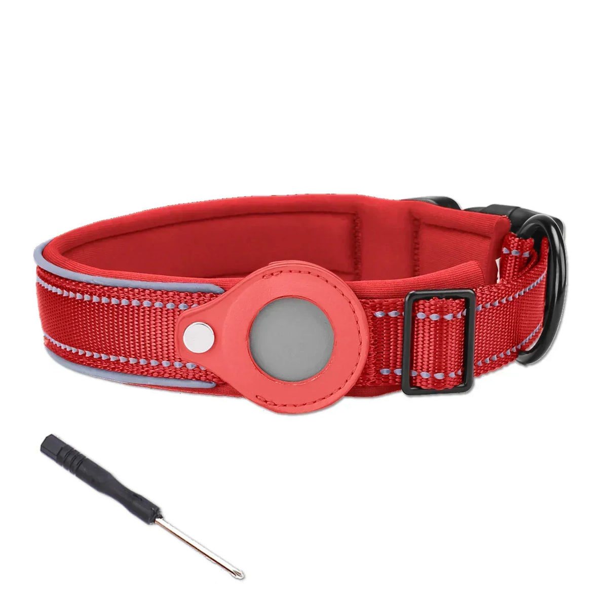 Waterproof Airtag Dog Collar for Large Dogs - Reflective