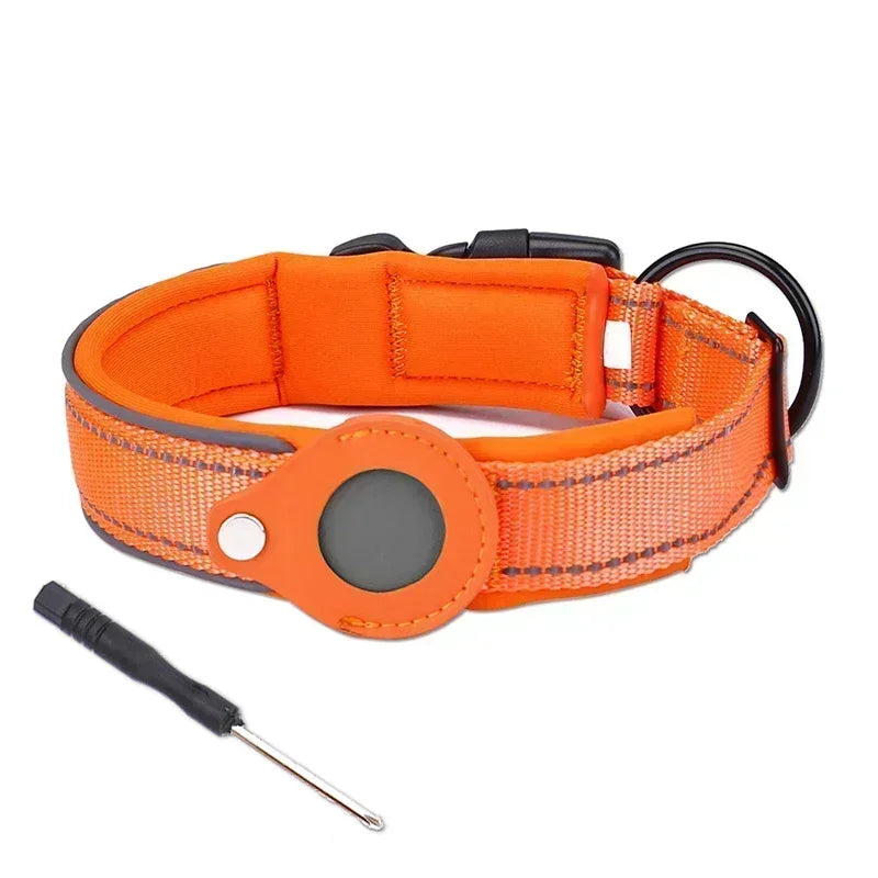 Waterproof Airtag Dog Collar for Large Dogs - Reflective