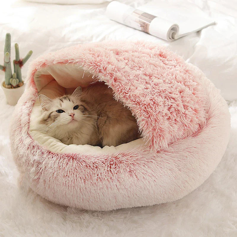 Soft Plush Round Cat Bed for Small Dogs - 40cm