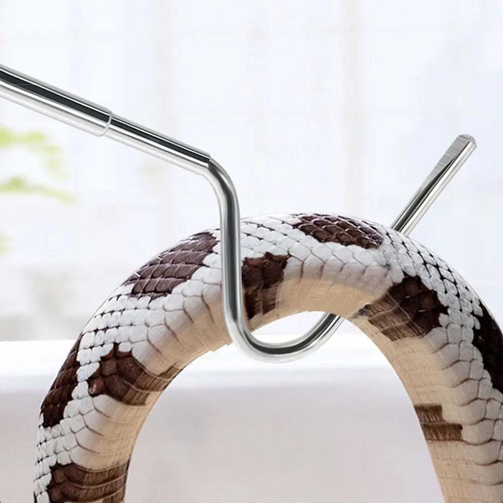 Portable Adjustable Snake Hook Stainless Steel Retractable Reptile Catcher Long Handle Non Slip Grip Snake Catching Tool Outdoor