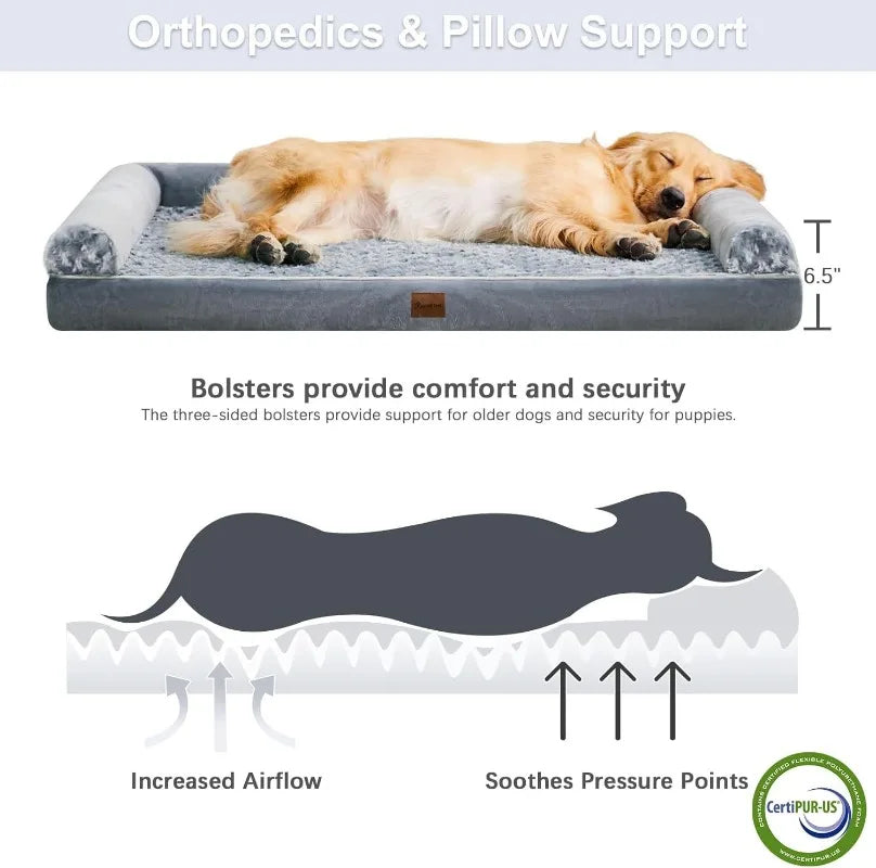 Orthopedic Foam Dog Bed with Removable Cover 36" x 27"