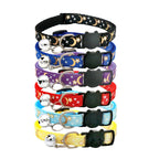 Gold Stars and Moon Cat Collar with Reflective Buckle