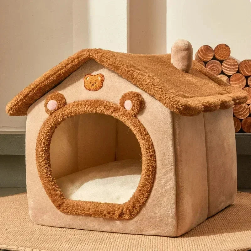 Cartoon House for Dogs and Cats - Cotton Pet Bed