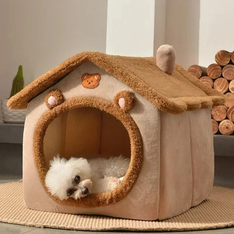 Cartoon House for Dogs and Cats - Cotton Pet Bed