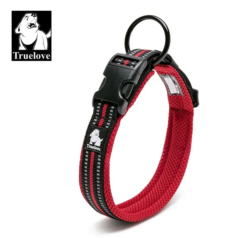 Truelove Reflective Nylon Dog Collar - Adjustable & Padded