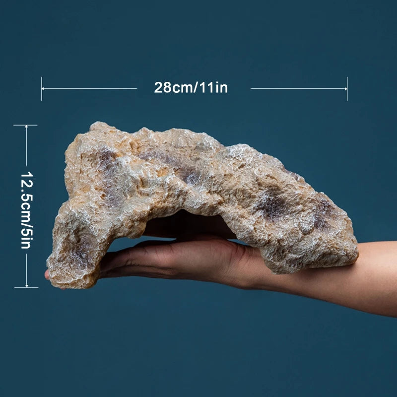 Rock Hideout Habitat Decoration Non Toxic Resin Realistic Cave for Pocket Pets Small Amphibians Spiders Iguanas
