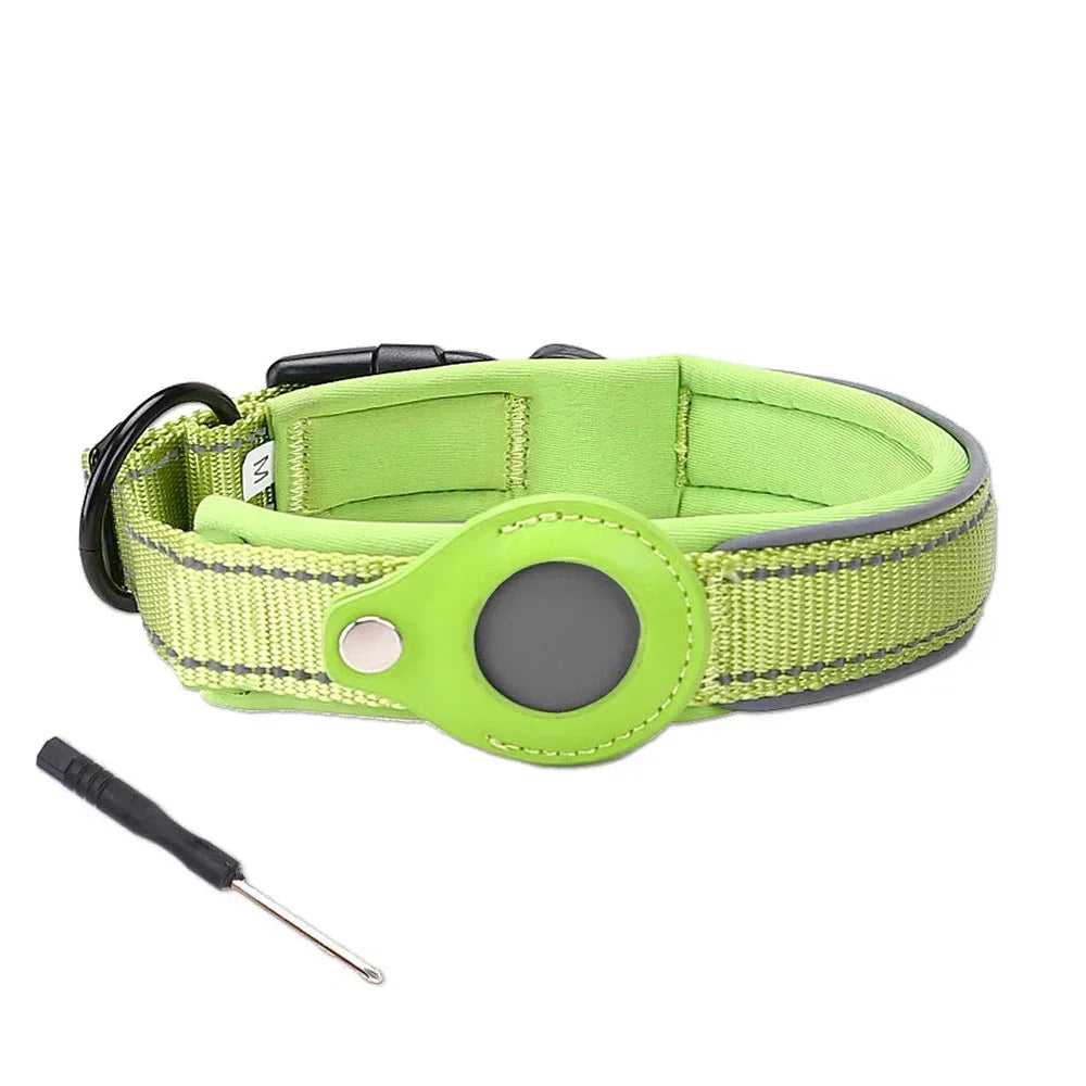 Waterproof Airtag Dog Collar for Large Dogs - Reflective