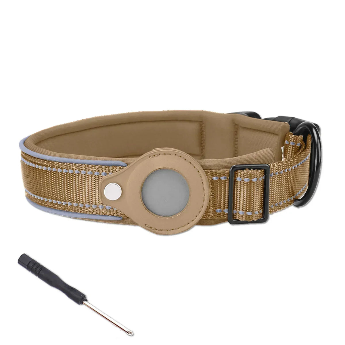 Waterproof Airtag Dog Collar for Large Dogs - Reflective