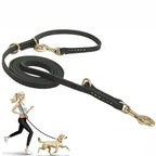 Leather Hands Free Adjustable Service Dog Leash