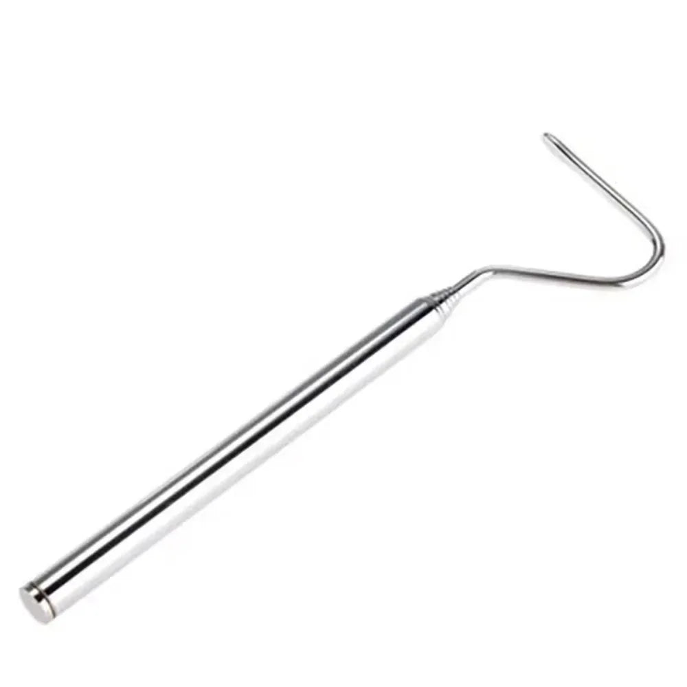 Portable Adjustable Snake Hook Stainless Steel Retractable Reptile Catcher Long Handle Non Slip Grip Snake Catching Tool Outdoor