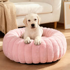 Wool Donut Dog Bed with Rabbit Fur for Small Dogs