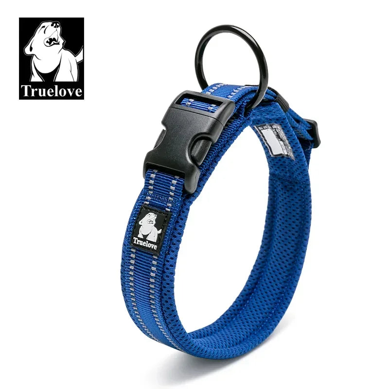 Truelove Reflective Nylon Dog Collar - Adjustable & Padded