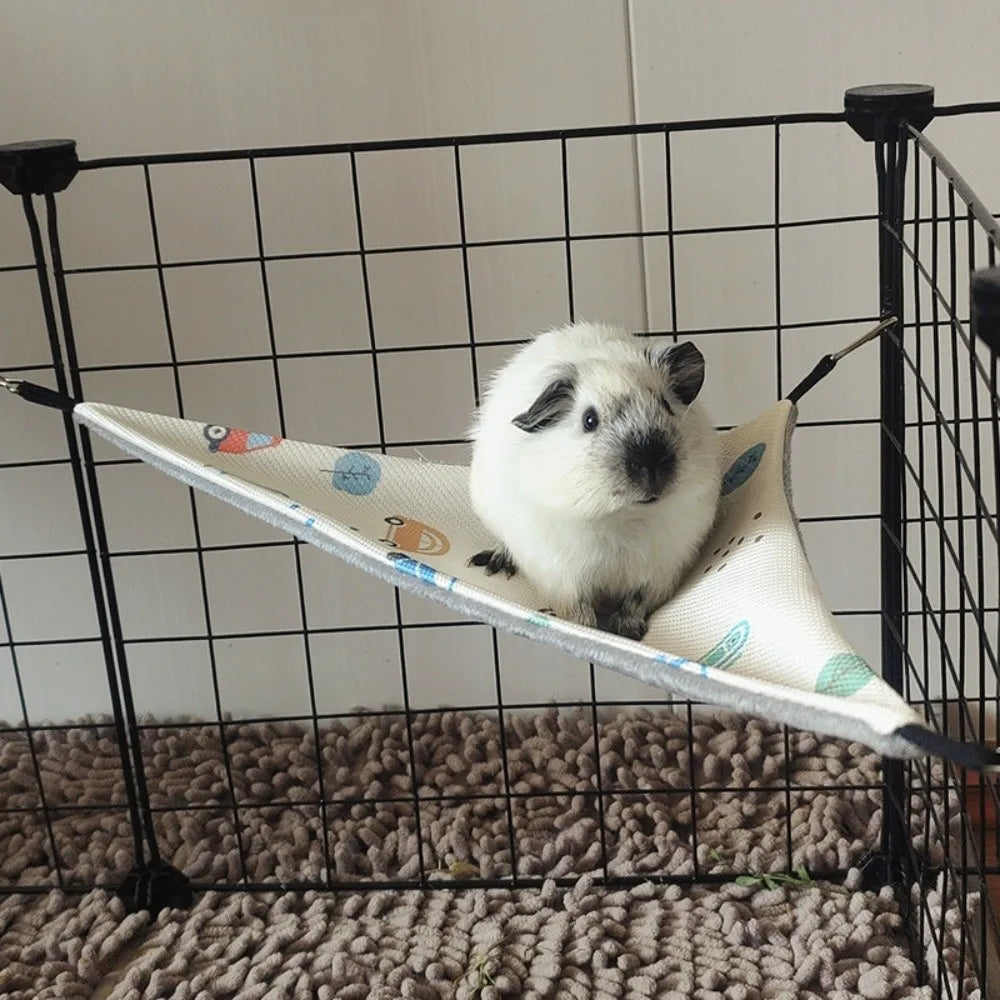 Ice Silk Hamster Triangle Hammock Breathable Skin-Friendly Guinea Pig Nest Double-sided Comfortable Pet Hammock Nest
