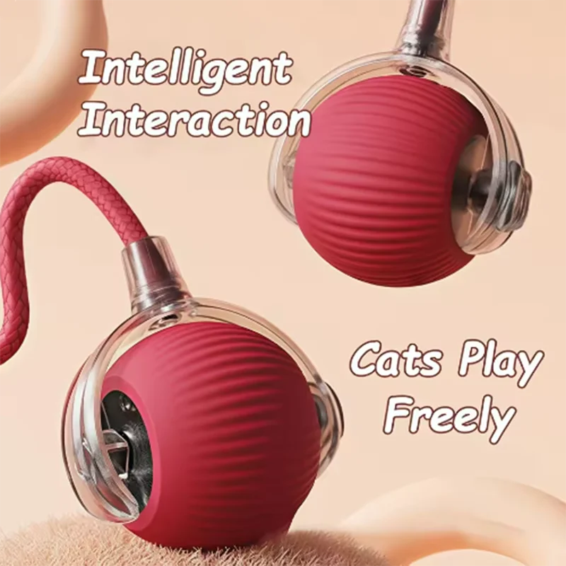 Interactive Plastic Cat Ball Toy with Obstacle Avoidance